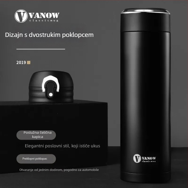 Termos šalice od 316 nerđajućeg čelika, unutarnja 316, vanjska 304, vakuumska izolacija 12–24 sati, prilagodba logotipa laser graviranjem / sitotiskom / 3D ispisom, poklon kutija