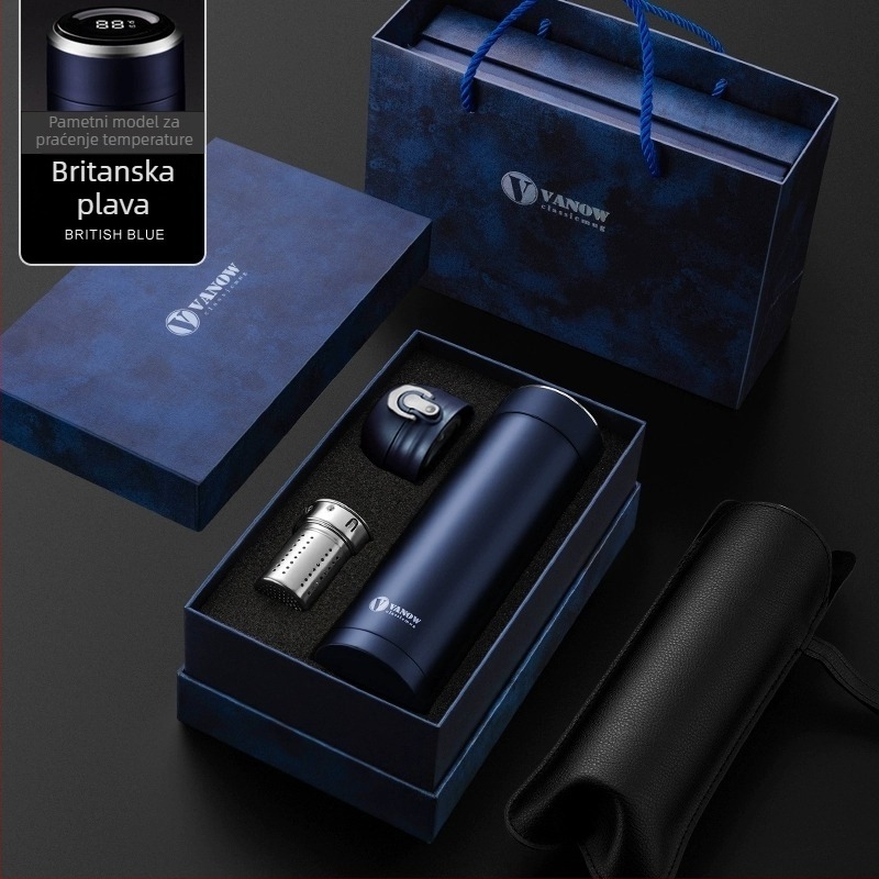 Termos šalice od 316 nerđajućeg čelika, unutarnja 316, vanjska 304, vakuumska izolacija 12–24 sati, prilagodba logotipa laser graviranjem / sitotiskom / 3D ispisom, poklon kutija