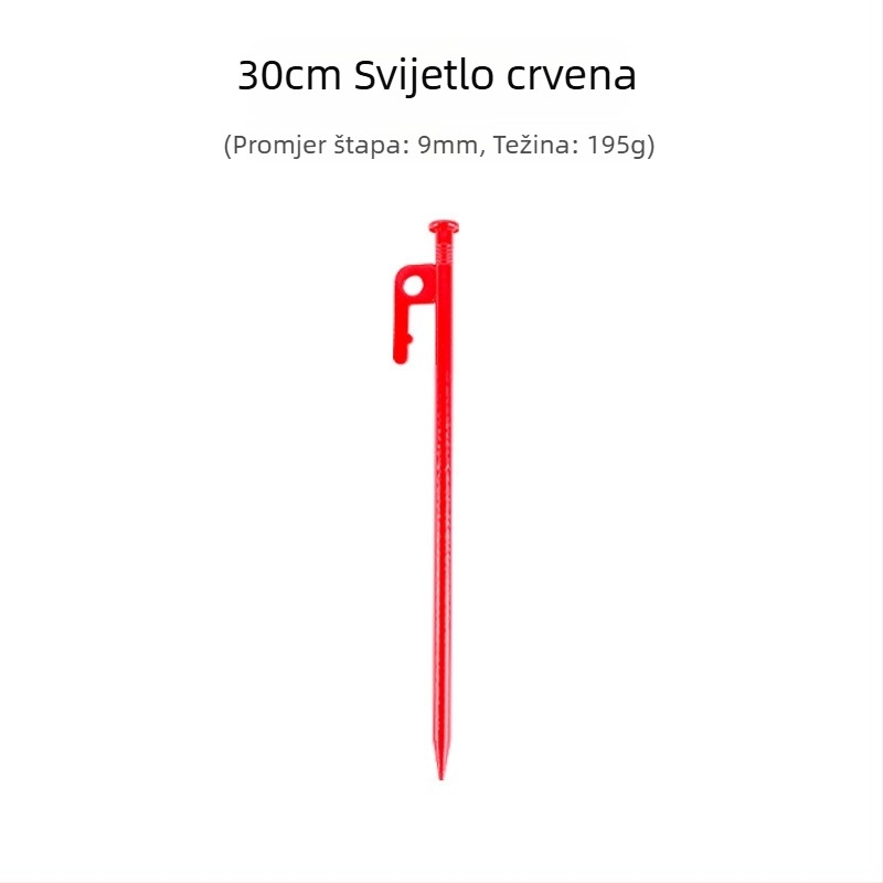 Šatorski klinovi – čelični, dugi i debeli; pogodni za snijeg i pijesak (Materijal: čelik; Tip: šatorski klinovi)