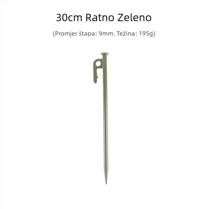 Šatorski klinovi – čelični, dugi i debeli; pogodni za snijeg i pijesak (Materijal: čelik; Tip: šatorski klinovi)