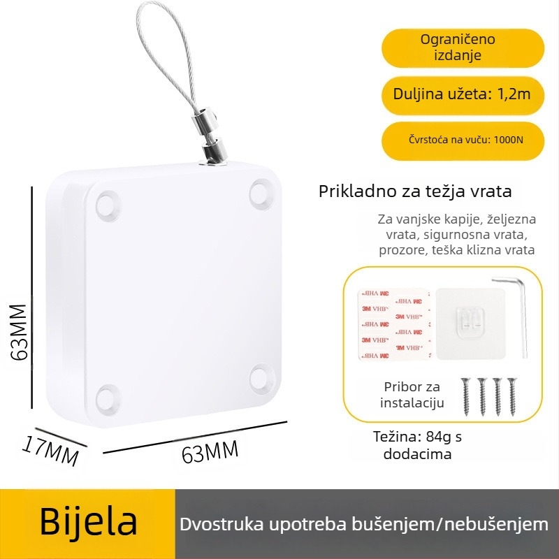 Zatvarač vrata bez bušenja | plastični materijal, automatsko vraćanje, moderni minimalistički stil, marka Yuli