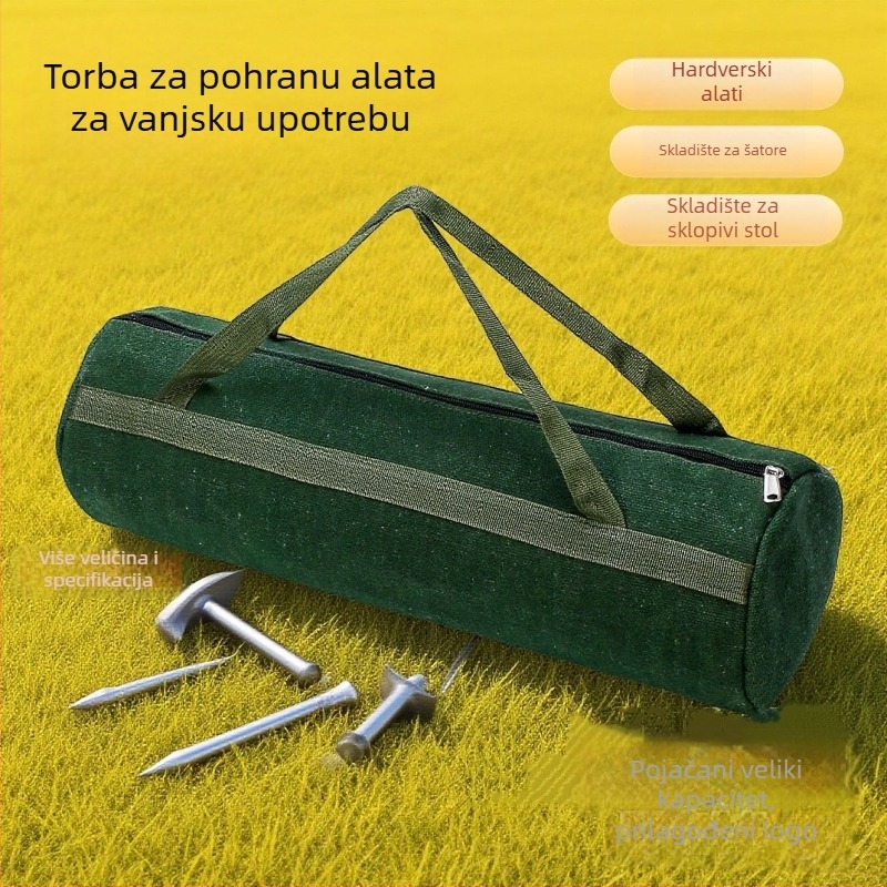 Cilindrična torba za pohranu alata za kolčiće šatora i užadi – prijenosni cilindrični organizator