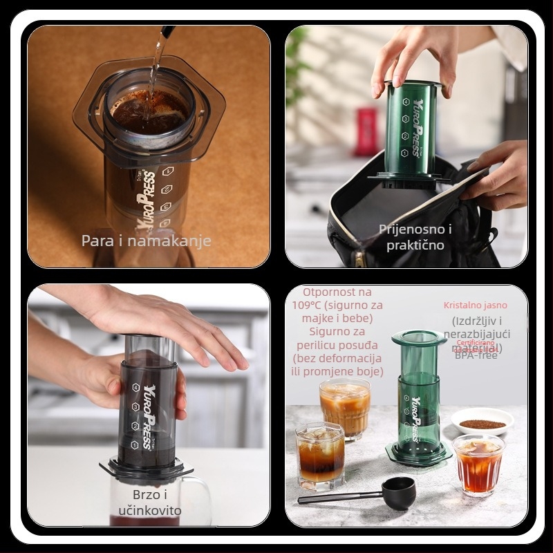 ComeMore Ručni aparat za kavu s Tritan tijelom, infuzija pod tlakom, prijenosno za vanjsku upotrebu