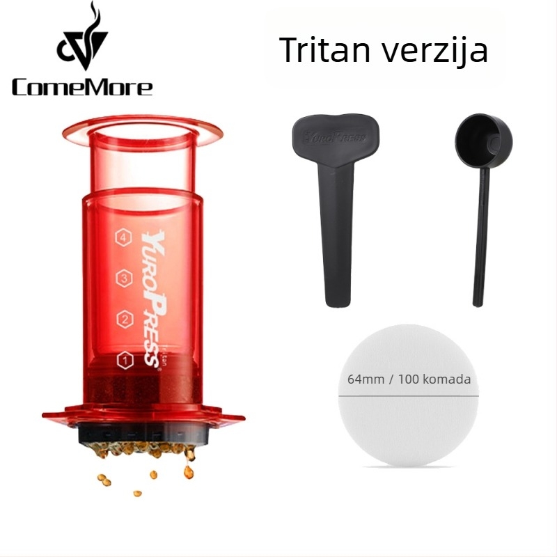 ComeMore Ručni aparat za kavu s Tritan tijelom, infuzija pod tlakom, prijenosno za vanjsku upotrebu