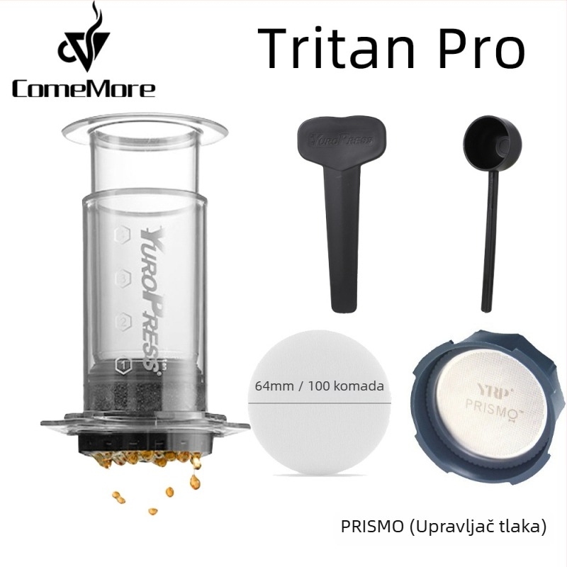 ComeMore Ručni aparat za kavu s Tritan tijelom, infuzija pod tlakom, prijenosno za vanjsku upotrebu
