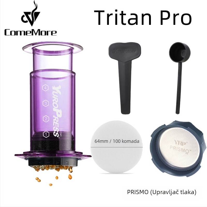 ComeMore Ručni aparat za kavu s Tritan tijelom, infuzija pod tlakom, prijenosno za vanjsku upotrebu