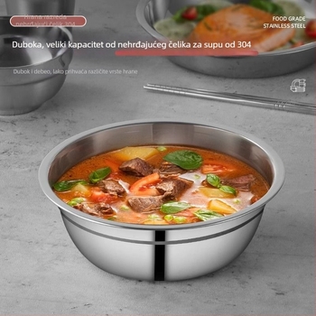 Set posuđa od nehrđajućeg čelika 304 – zdjele, tanjuri i štapići za jelo, prijenosno za kampiranje