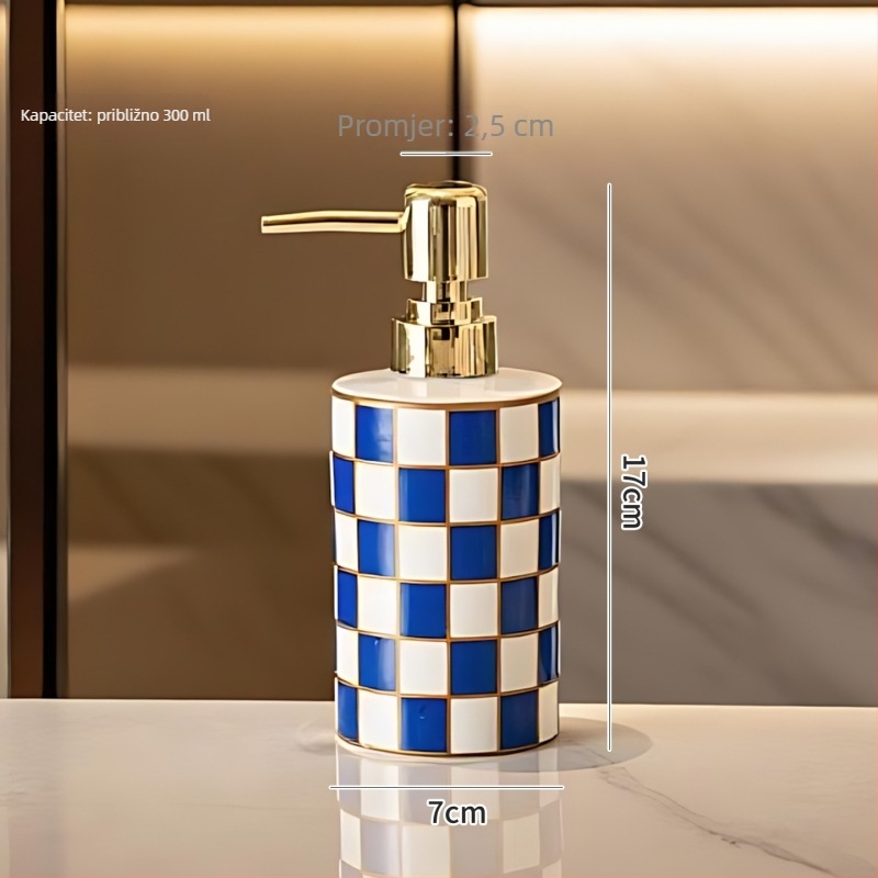 Porcelanski kupaonski set, 2-djelni: pumpica za sapun i bočica losiona; moguć ispis logotipa; prilagodljivo