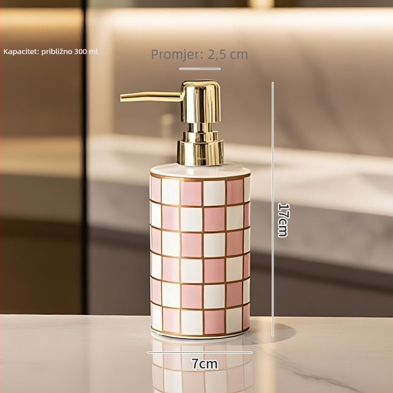 Porcelanski kupaonski set, 2-djelni: pumpica za sapun i bočica losiona; moguć ispis logotipa; prilagodljivo