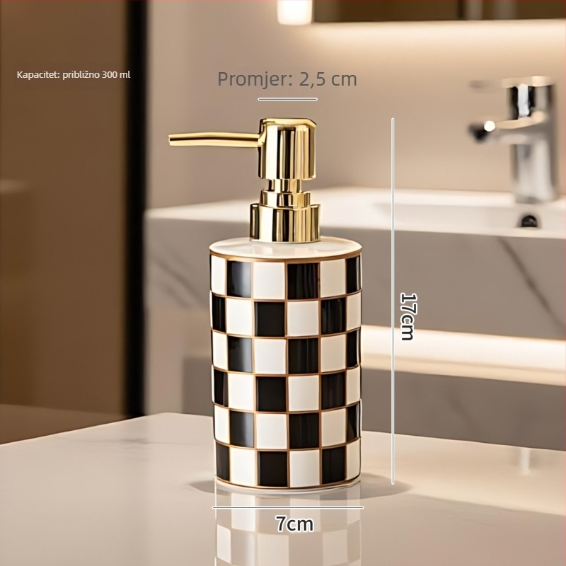 Porcelanski kupaonski set, 2-djelni: pumpica za sapun i bočica losiona; moguć ispis logotipa; prilagodljivo