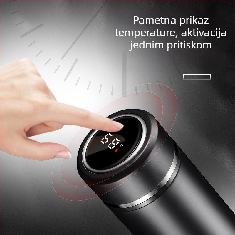 Termos od 316 nerđajućeg čelika s unutarnjim spremnikom, vakuumska izolacija 12–24 h, mjerenje temperature, odvajanje čaja od vode, personalizirano graviranje