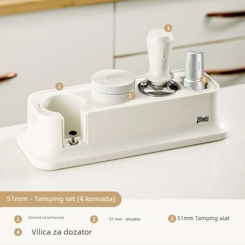 Komplet baze za kafu za 51/58 mm portafiltere — elastična univerzalna baza s tamperskim dodatkom, plastična konstrukcija