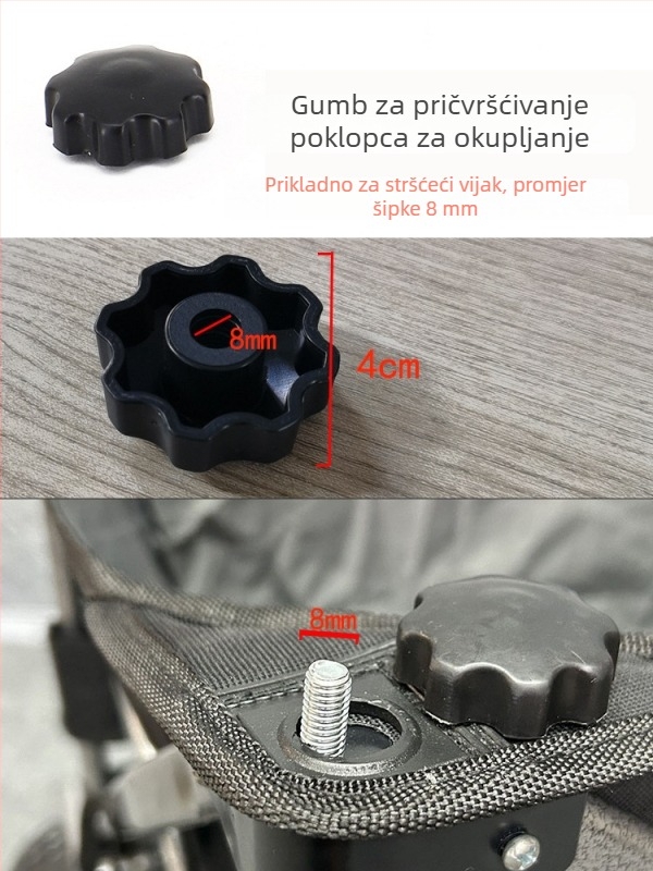 Kamperska dodatna oprema za šator i nadstrešak — Tekstilna džep, Egg Roll Table, Kopča, Povlačna ručka, Potisna šipka; Materijal: Inženjerski plastici