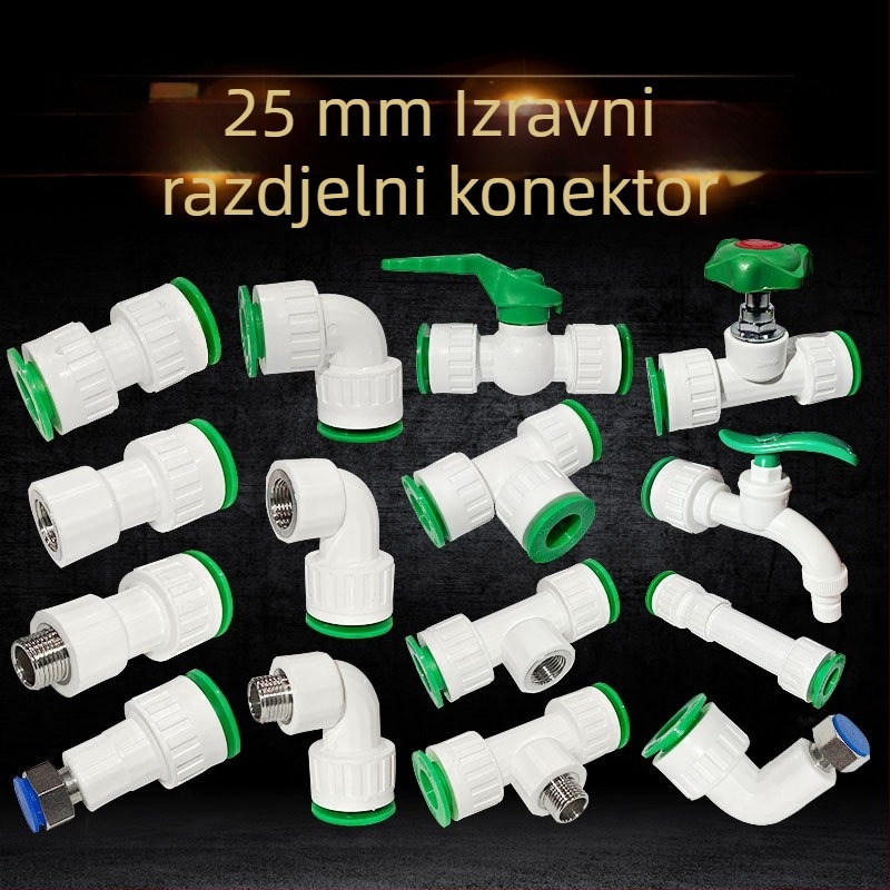 Inline PPR/PE visokoodbojni spojovi s brzim priključkom, globni ventil i kuglični ventil, model 003, debljina zida 3 mm, vrhunska kvaliteta