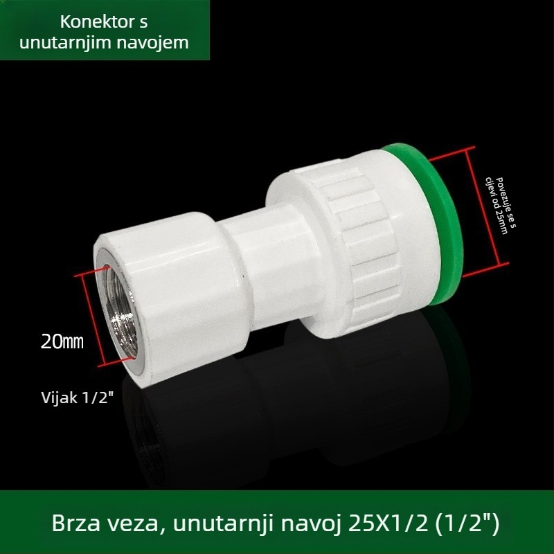 Inline PPR/PE visokoodbojni spojovi s brzim priključkom, globni ventil i kuglični ventil, model 003, debljina zida 3 mm, vrhunska kvaliteta