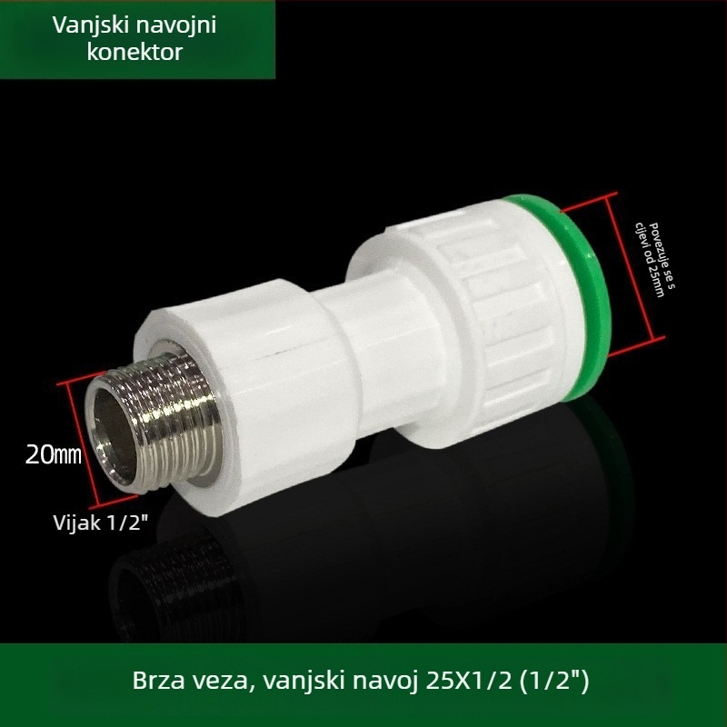 Inline PPR/PE visokoodbojni spojovi s brzim priključkom, globni ventil i kuglični ventil, model 003, debljina zida 3 mm, vrhunska kvaliteta