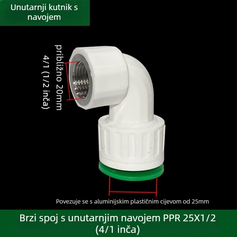 Inline PPR/PE visokoodbojni spojovi s brzim priključkom, globni ventil i kuglični ventil, model 003, debljina zida 3 mm, vrhunska kvaliteta