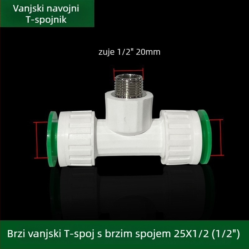 Inline PPR/PE visokoodbojni spojovi s brzim priključkom, globni ventil i kuglični ventil, model 003, debljina zida 3 mm, vrhunska kvaliteta