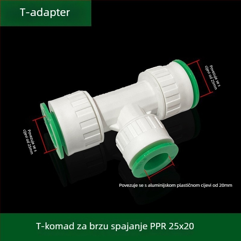 Inline PPR/PE visokoodbojni spojovi s brzim priključkom, globni ventil i kuglični ventil, model 003, debljina zida 3 mm, vrhunska kvaliteta