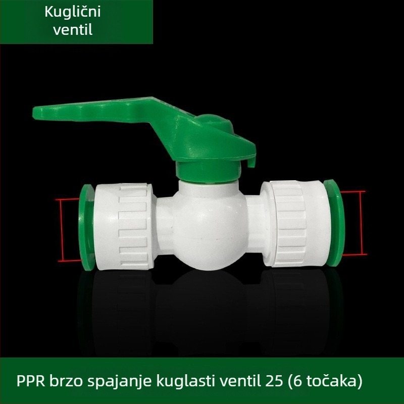 Inline PPR/PE visokoodbojni spojovi s brzim priključkom, globni ventil i kuglični ventil, model 003, debljina zida 3 mm, vrhunska kvaliteta