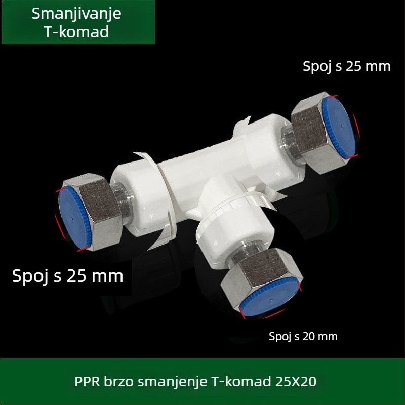 Inline PPR/PE visokoodbojni spojovi s brzim priključkom, globni ventil i kuglični ventil, model 003, debljina zida 3 mm, vrhunska kvaliteta