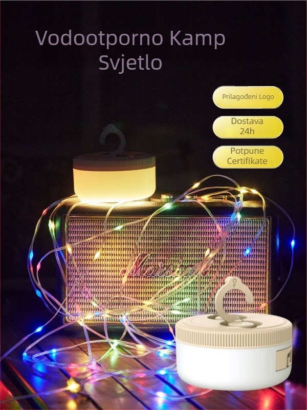 Jiadi LED kamp lampica, vodootporna, punjiva na 5V, dimenzije 90×50 mm, prekidač na ključ