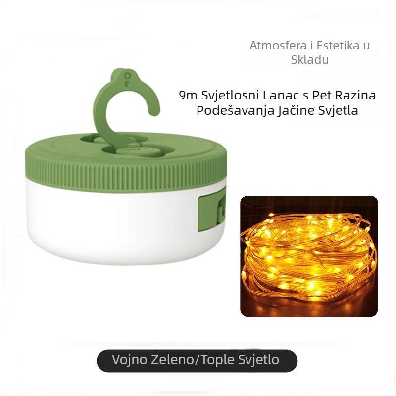 Jiadi LED kamp lampica, vodootporna, punjiva na 5V, dimenzije 90×50 mm, prekidač na ključ