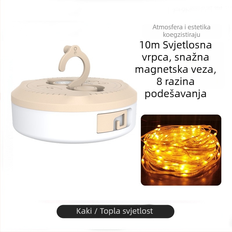 Jiadi LED kamp lampica, vodootporna, punjiva na 5V, dimenzije 90×50 mm, prekidač na ključ