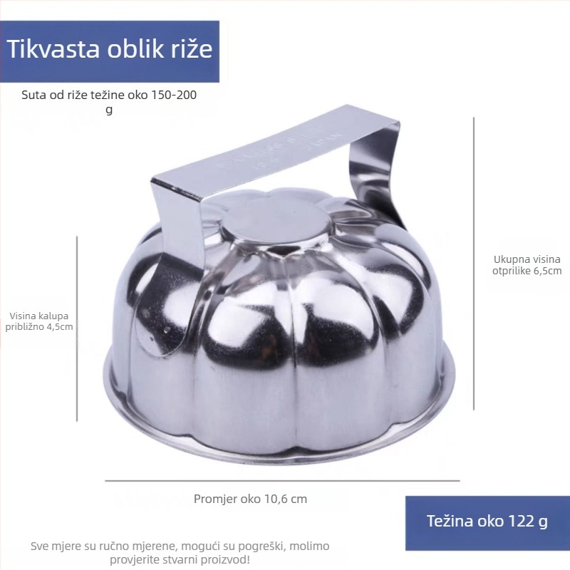 Japanski stil kalupa za rižu s omletom od 304 nehrđajućeg čelika, oblik papaje i tikve, za rižine sendviče i prženi riž