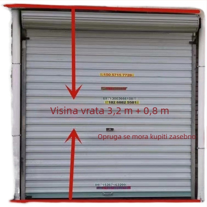 Pružina za rolete vrata, univerzalni tip, traka opruge, duga metalna ploča za ručne klizna vrata