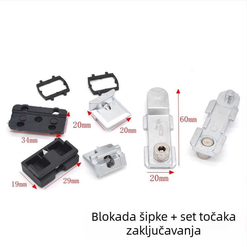 Set hardvera za brave vrata i prozore – cinkova legura, model Q001, moderni minimalistički stil