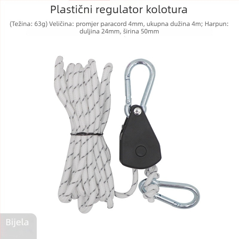 Plastična podesiva rolna za šator s reflektirajućom užadi