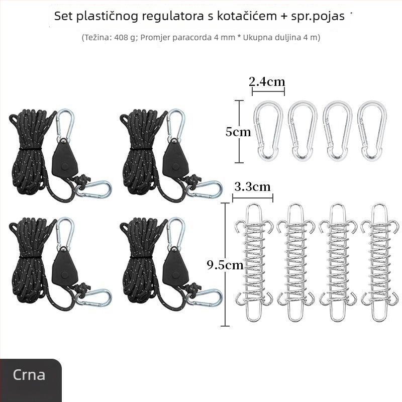 Plastična podesiva rolna za šator s reflektirajućom užadi