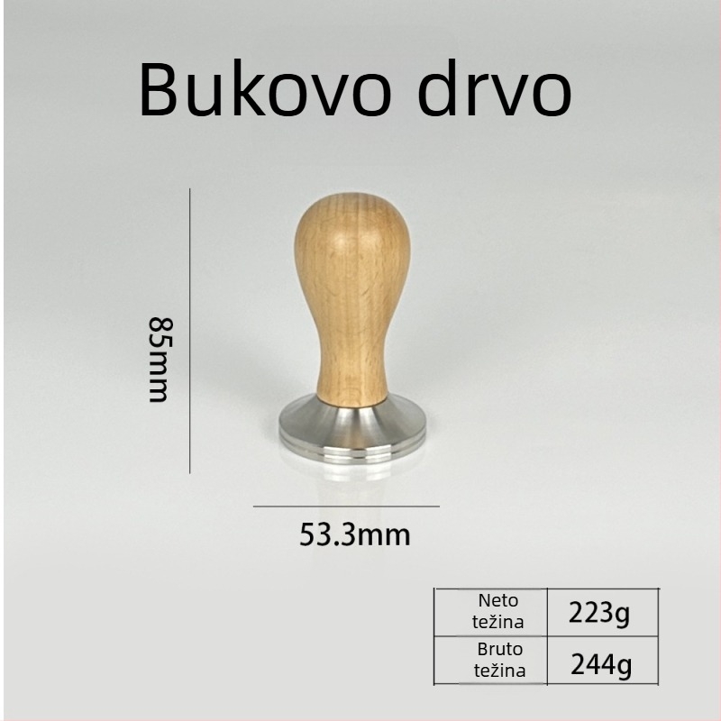 Tamper za kavu od 304 nehrđajućeg čelika, 305 g, za kućnu i kafić upotrebu, mogućnost prilagodbe logotipa