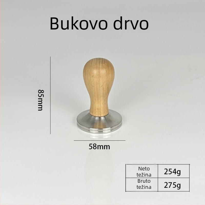 Tamper za kavu od 304 nehrđajućeg čelika, 305 g, za kućnu i kafić upotrebu, mogućnost prilagodbe logotipa