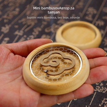 Okrugli tamjanik, kineskog stila, materijal Phoebe, nehrđajući čelik mrežasti držač, polu-ručno i polu-mehaničko izrađivanje