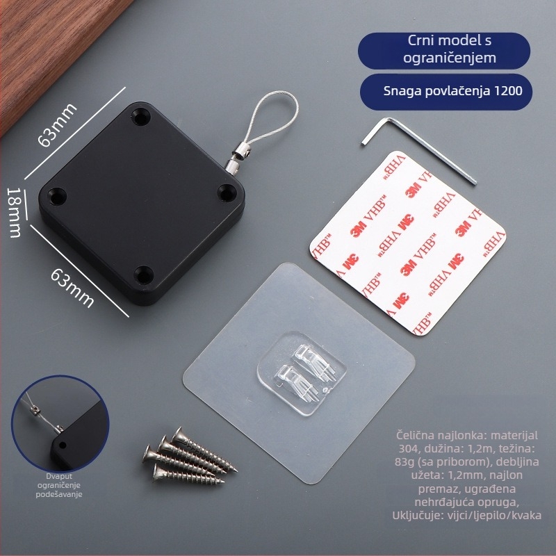 Zatvarač vrata s užetom — automatski, plastični, Zhujiang, moderni minimalistički dizajn