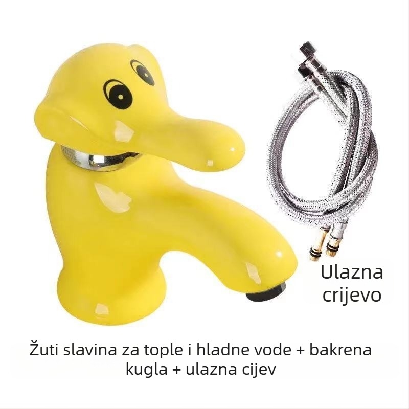 Kran za umivaonik s toplom i hladnom vodom, keramički disk ventil, monoblok konstrukcija, otvaranje ključenjem, CE certifikat