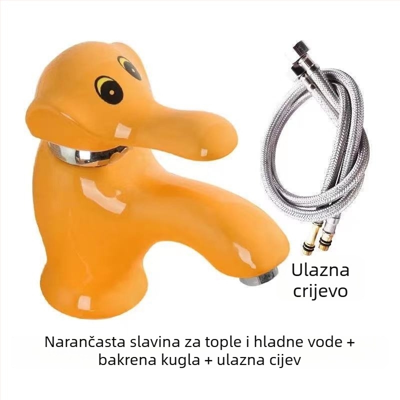 Kran za umivaonik s toplom i hladnom vodom, keramički disk ventil, monoblok konstrukcija, otvaranje ključenjem, CE certifikat