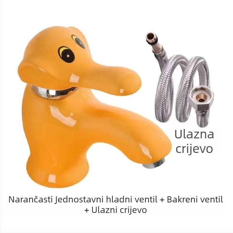 Kran za umivaonik s toplom i hladnom vodom, keramički disk ventil, monoblok konstrukcija, otvaranje ključenjem, CE certifikat