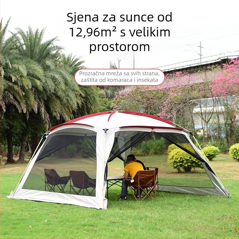 Vanjski šator s dvostrukim slojem, čelični okvir, Oxford platno 150D, četverosezonska vodootpornost, montaža potrebna