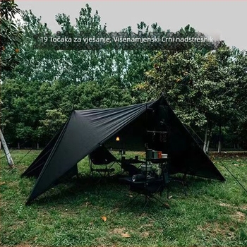 Kamp sjenica s 19-točkastim piramidalnim dizajnom (Xin ao, kod 0516, materijal: pamuk, vodootpornost: 3000–6000 mm, oblik: kvadratni)