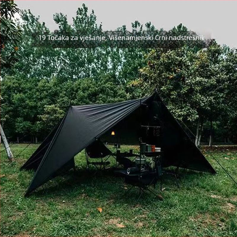 Kamp sjenica s 19-točkastim piramidalnim dizajnom (Xin ao, kod 0516, materijal: pamuk, vodootpornost: 3000–6000 mm, oblik: kvadratni)