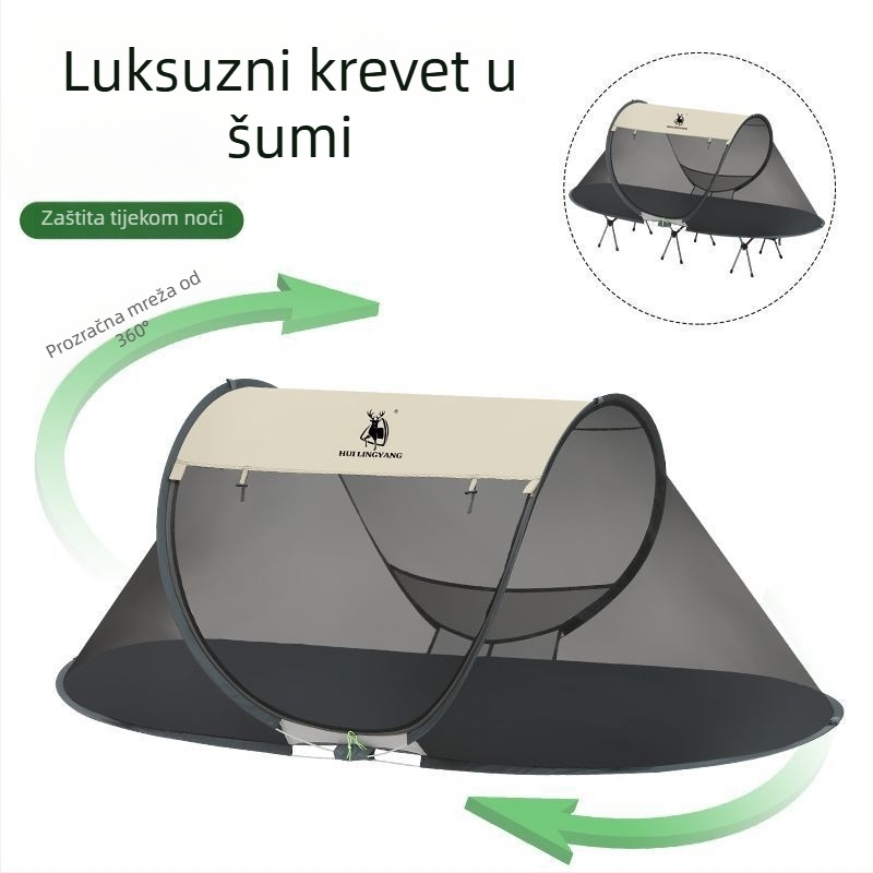 Piramidalni šator za kampiranje, jednovrstan, ručno postavljanje, vanjski materijal poliester, vodootpornost 2000–3000 mm