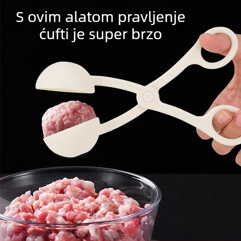 Klip za mesne kuglice – PP plast, moderan minimalistički dizajn, oblikuje okrugle mesne kuglice, riblje kuglice i rižine kuglice