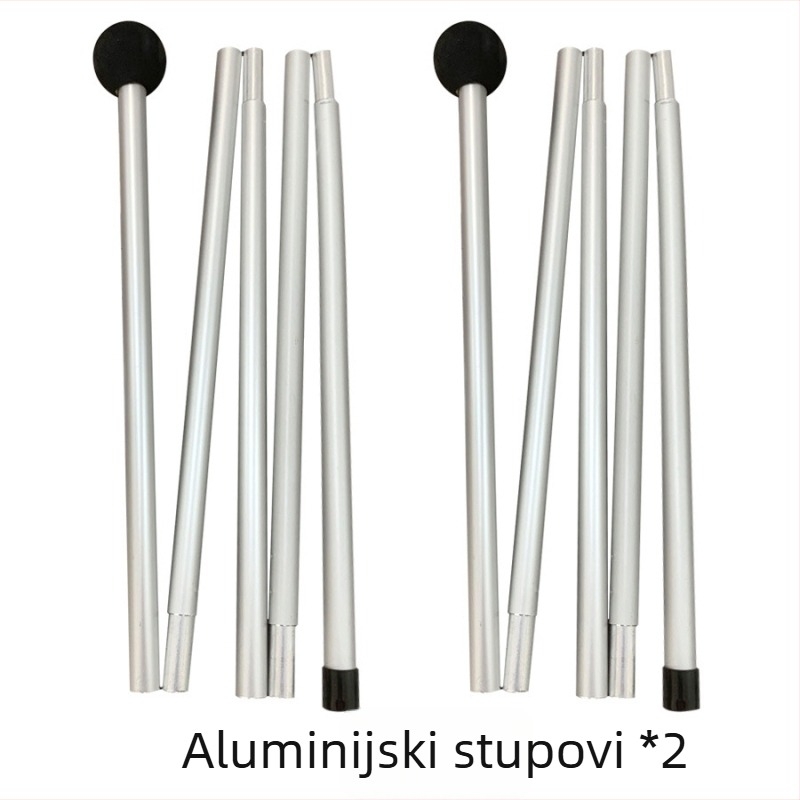 Jednovrstan plažni šatorni nadstrešak za kampiranje na otvorenom — prijenosni, sklopivi sjenčanik, šipke od željeza ili aluminija, poliester LYCRA