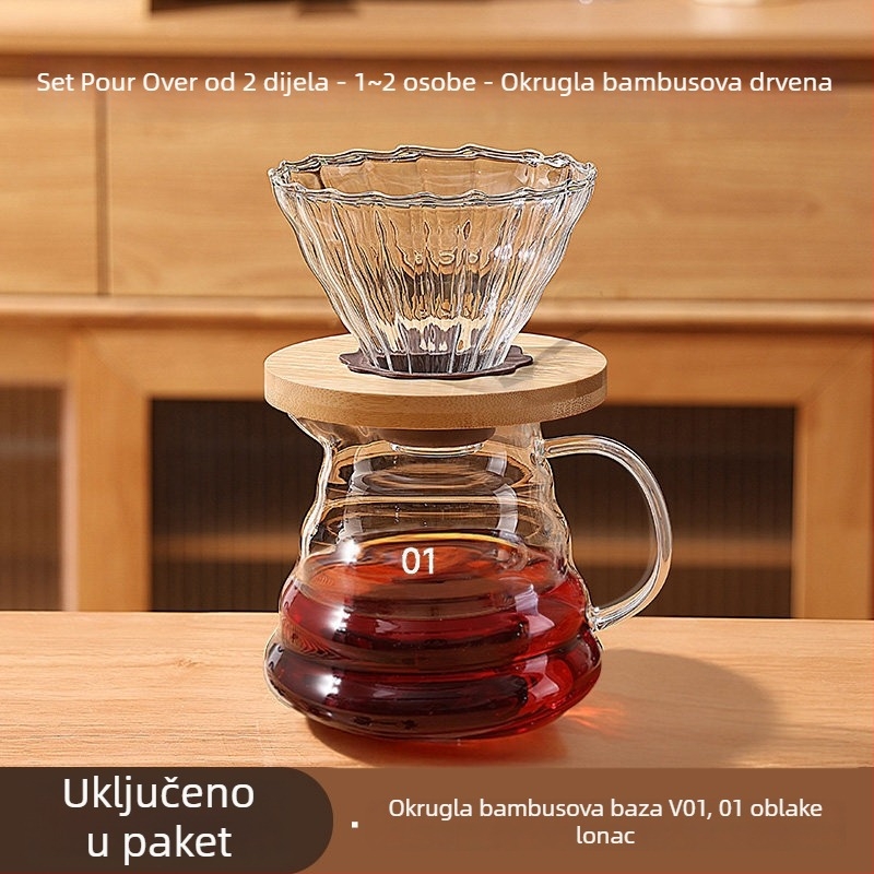 Set ručnog mlinca za kavu za kućnu uporabu i na otvorenom – kompaktan ručni mlin, minimalistički stil, potpuno set