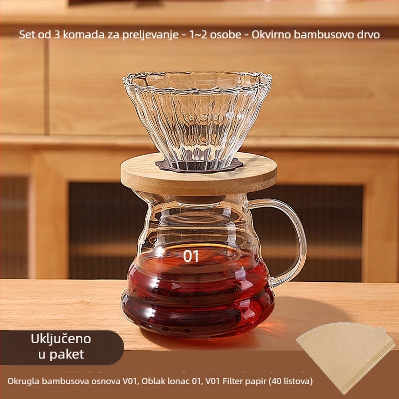 Set ručnog mlinca za kavu za kućnu uporabu i na otvorenom – kompaktan ručni mlin, minimalistički stil, potpuno set