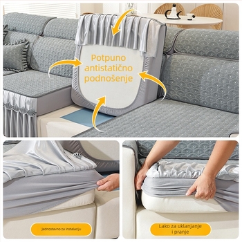 Navlaka za kauč na sve sezone, Chenille tkanina, 80% poliester, nordijski stil, kompatibilno s kutnim kaučem, prilagodba dostupna