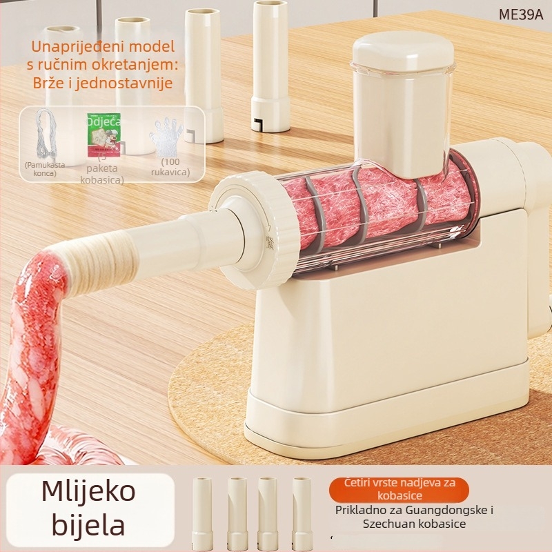 Ručni punjač za kobasice, plastično kućište, model 6-026, moderni minimalistički dizajn, za kućnu upotrebu